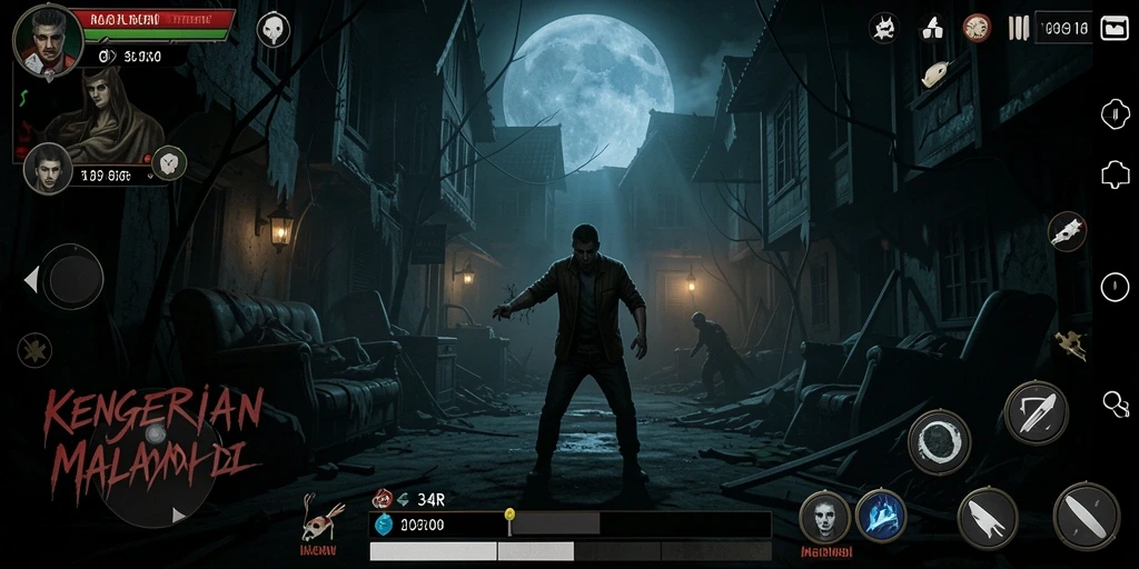 Tangkapan layar menegangkan dari gameplay 34R yang menyeramkan.