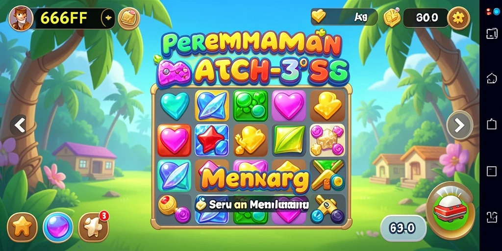 Tampilan gameplay seru dalam permainan Match-3 666FF.