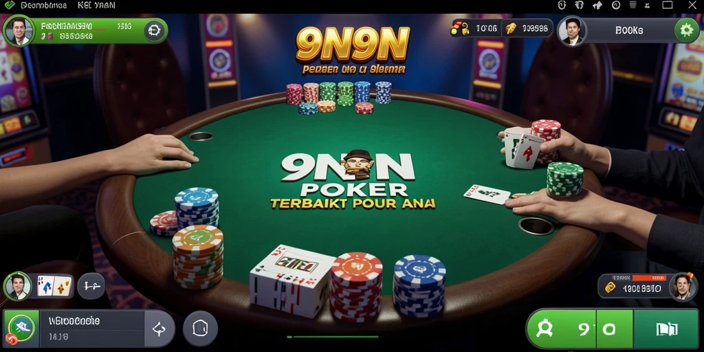 Tampilan gameplay Poker yang menegangkan di 9N9N.