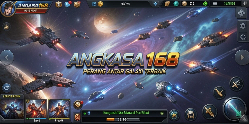 Tampilan gameplay menakjubkan di ANGKASA168 memperlihatkan aksi tempur seru.