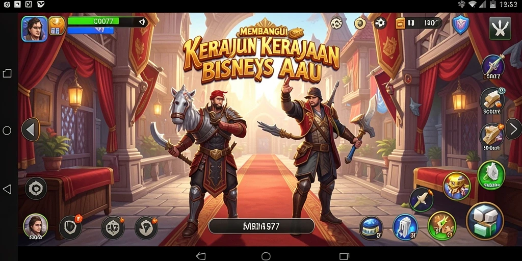 Screenshot gameplay COO77 menampilkan pembangun kerajaan bisnis yang seru.