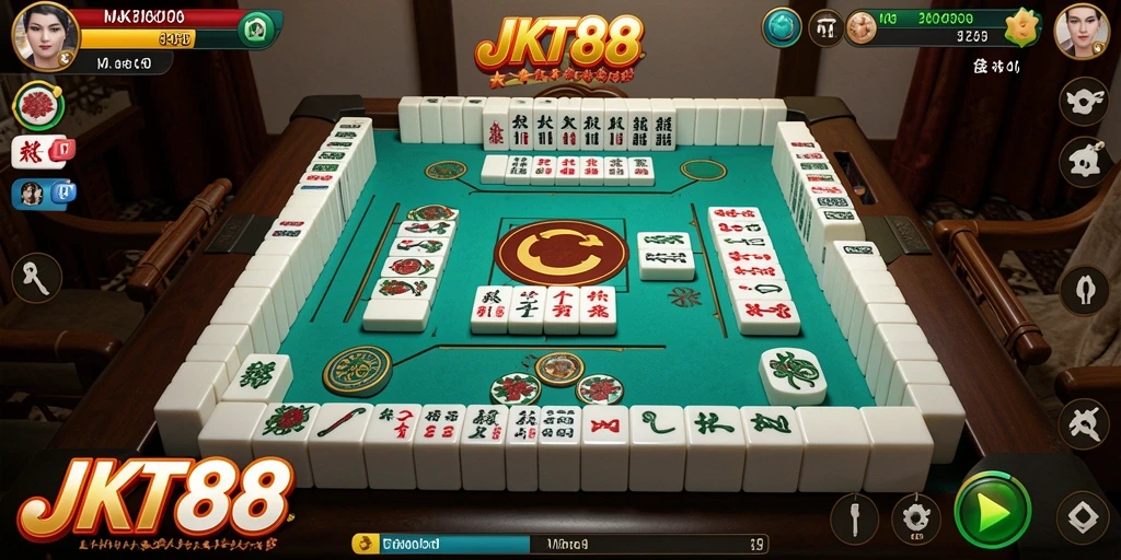 Gameplay JKT88 yang menampilkan momen seru permainan Mahjong.