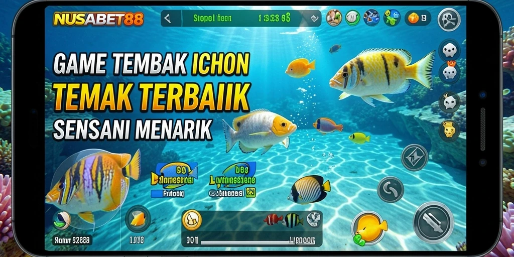 Tampilan gameplay NUSABET88 dengan aksi tembak ikan yang seru.