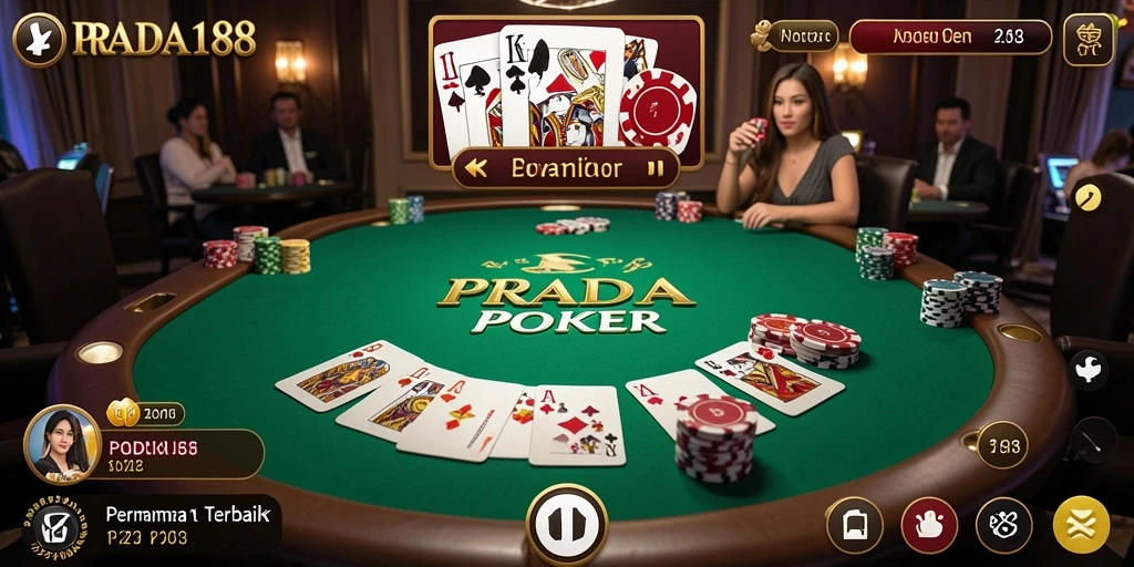 Screenshot gameplay Poker yang seru dan mendebarkan di PRADA188.