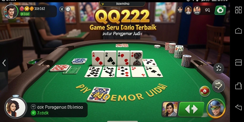 Screenshot utama QQ222 menampilkan gameplay seru Domino yang mengasyikkan.