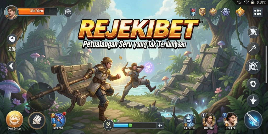 Tampilan gameplay seru dari REJEKIBET saat menjelajahi hutan.