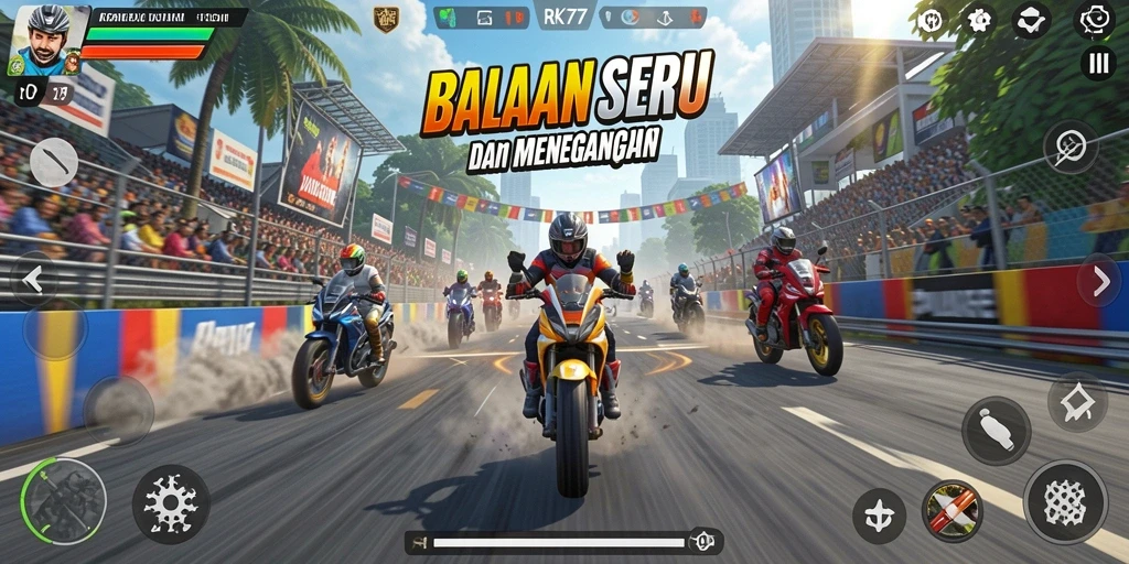 Gameplay seru dengan berbagai mobil dan lintasan balapan.