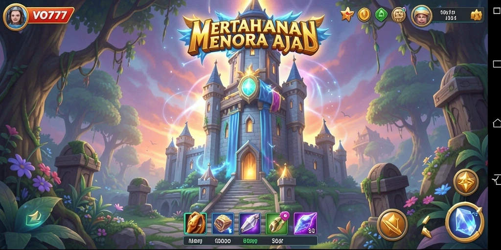 Screenshot VO777 menampilkan aksi seru dalam game Tower Defense.