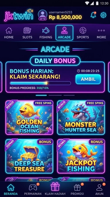 Tampilan aplikasi jktwin yang menarik dan mudah digunakan.